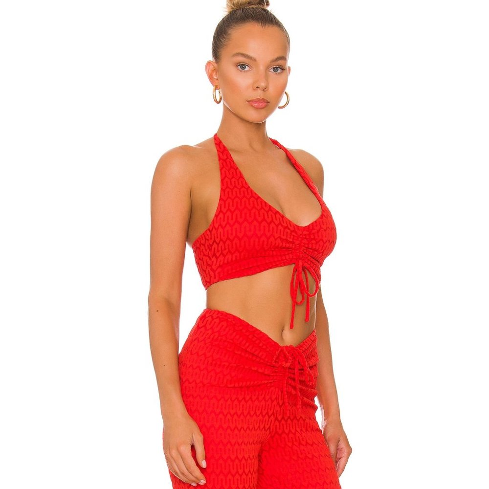 Lovers + Friends Kenya 2 Piece Top and Pants Set in Red NWT Size Small - Picture 4 of 5